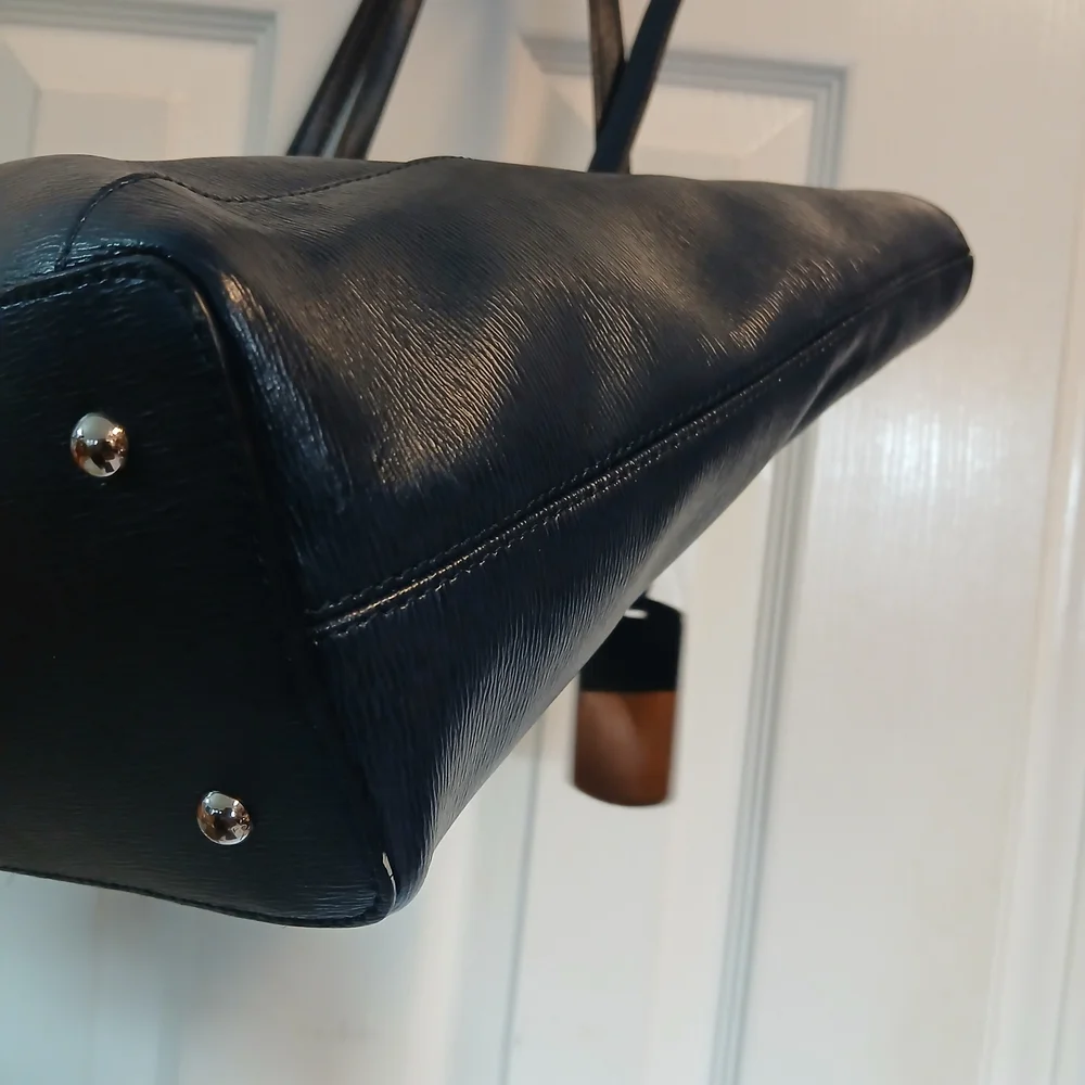 Lauren Ralph Lauren Black Leather Tote Bag - Picture 5 of 15